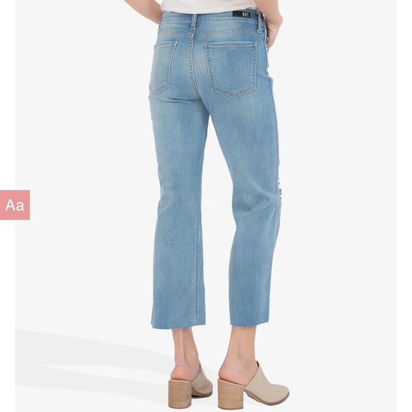 NWT KUT FROM THE KLOTH KELSEY HIGH RISE FAB AB ANKLE FLARE (GLORIFIED WASH) - Picture 3 of 11